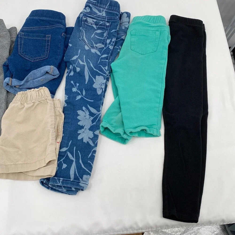 Mixed Lot Of 7 Old Navy & Jumping Beans Girls Jeggings Jeans And Shorts Size 4T